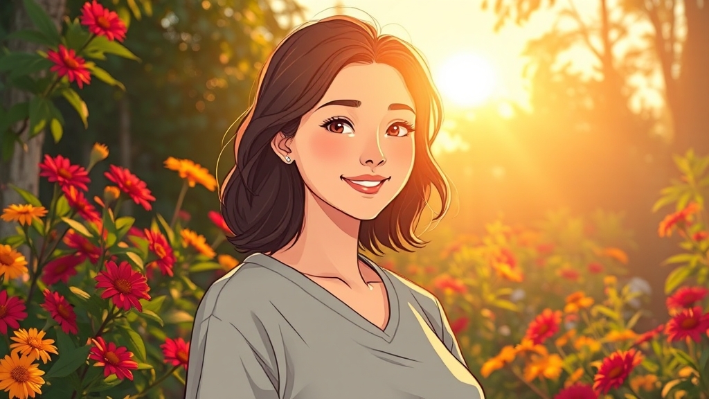 난소암 환자 치료 후 관리와 지원 (illustration 스타일)