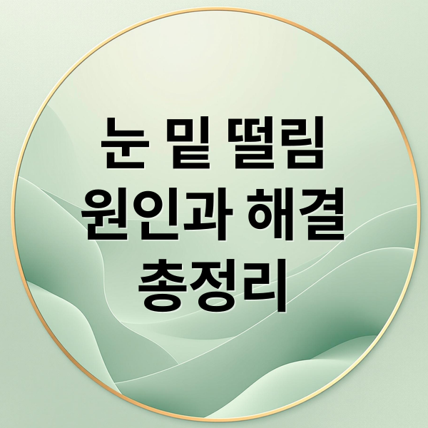 눈 밑 떨림 원인과 해결 총정리 (눈밑 떨림 증상 원인)