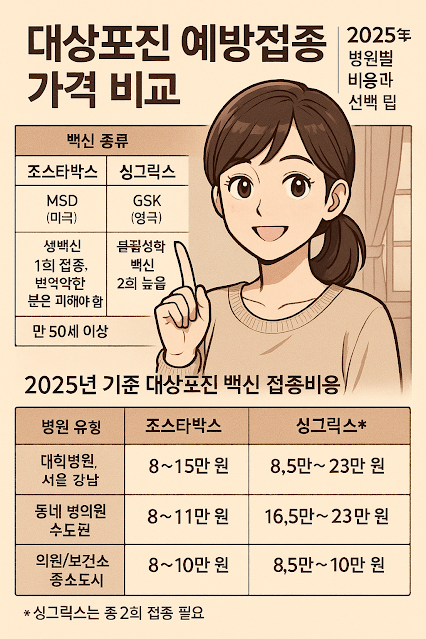대상포진 예방접종 가격 비교