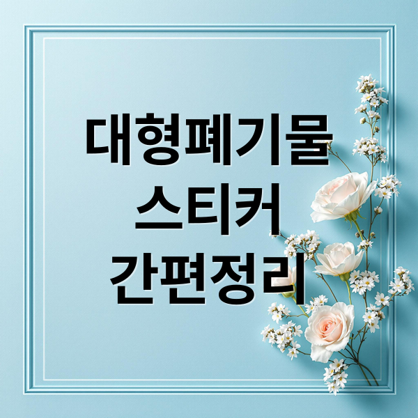 대형폐기물 스티커 간편정리 (대형폐기물 스티커 발급 무료수거)