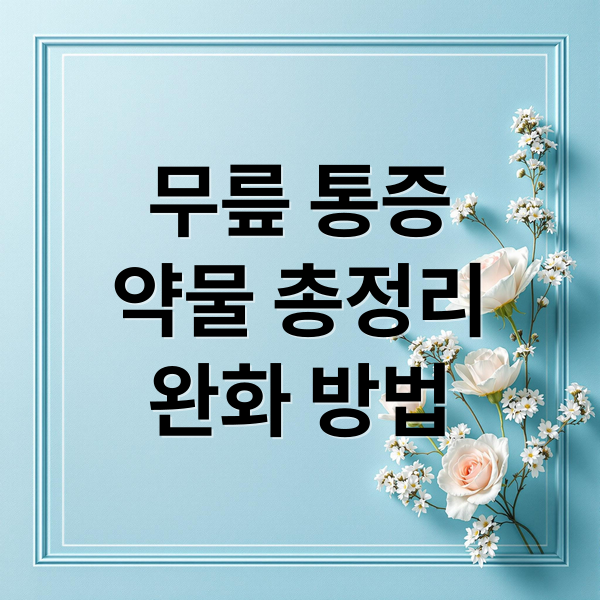 무릎 통증
약물 총정리
완화 방법 (무릎 통증 약물 성분)