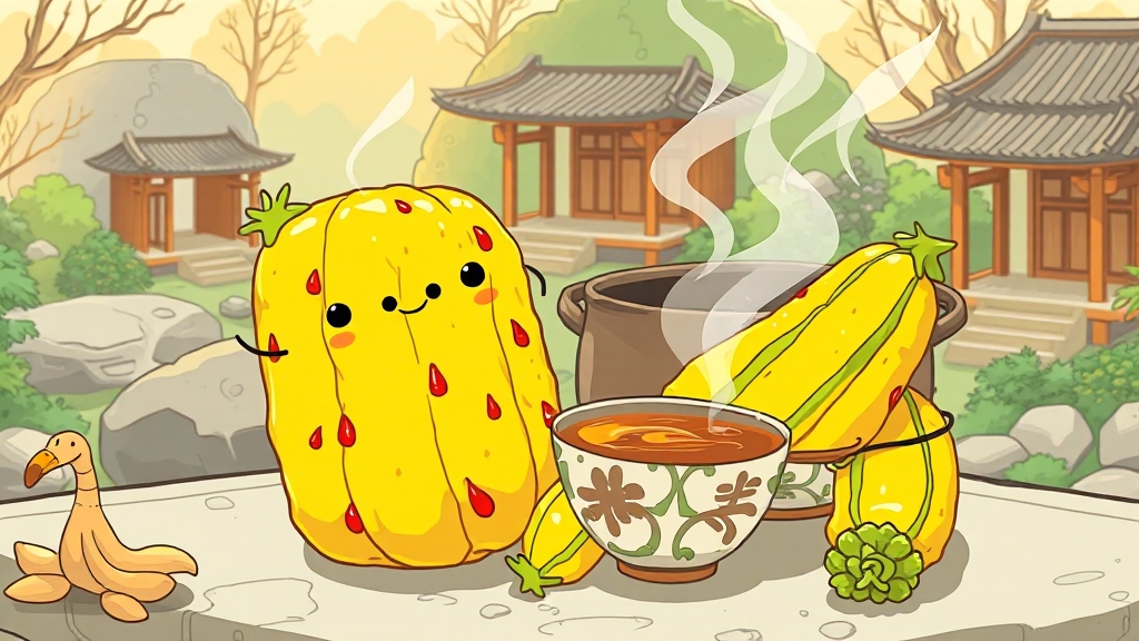 물 없이 오이지 담그는 단계별 과정 (cartoon 스타일)