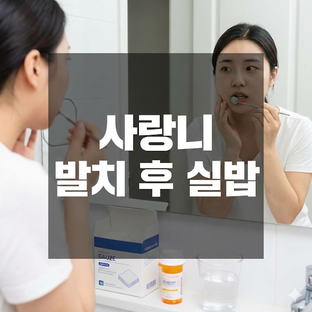 사랑니 발치 후 실밥