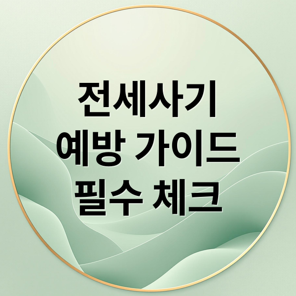 전세사기 예방 가이드 필수 체크 (전세사기예방)