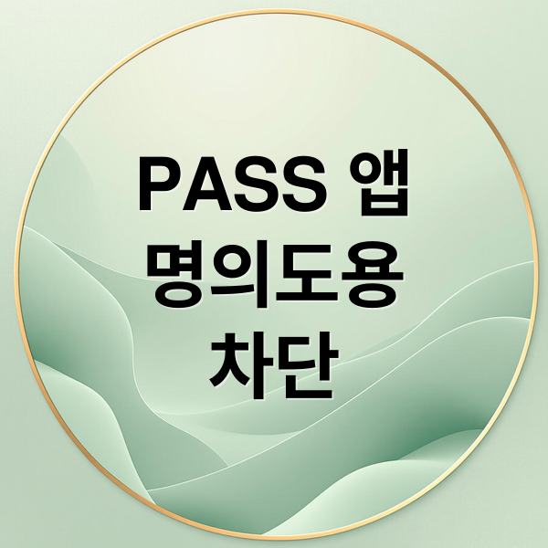 PASS 앱 명의도용 차단 (명의도용방지 서비스 신청방법)
