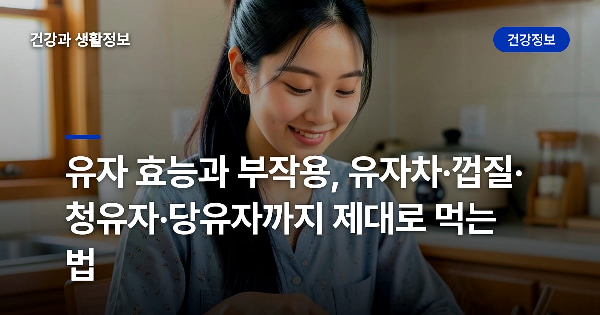 유자 효능과 부작용, 유자차·껍질·청유자·당유자까지 제대로 먹는 법