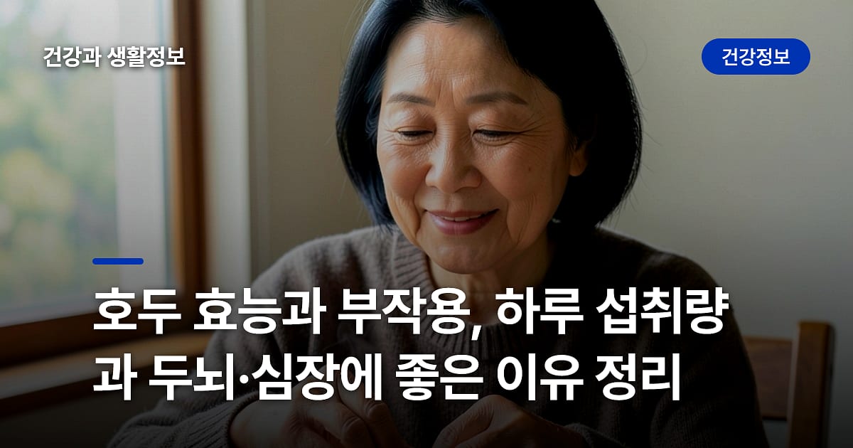 호두 효능과 부작용, 하루 섭취량과 두뇌·심장에 좋은 이유 정리