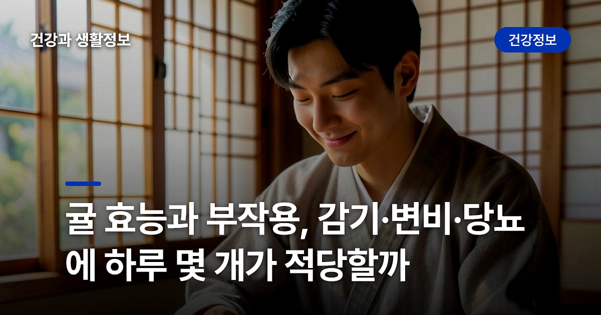 귤 효능과 부작용, 감기·변비·당뇨에 하루 몇 개가 적당할까