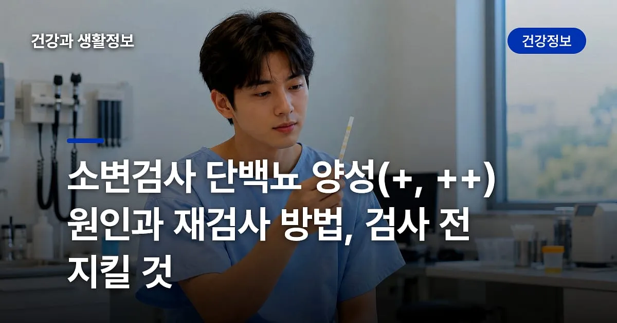 소변검사 단백뇨 양성(+, ++) 원인과 재검사 방법, 검사 전 지킬 것