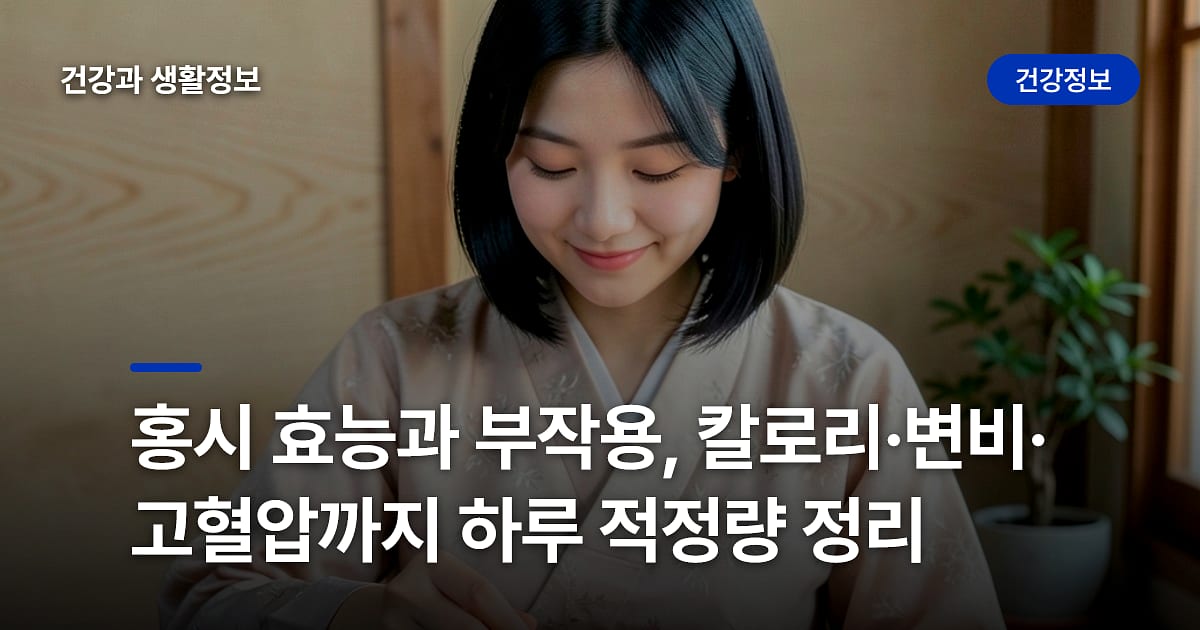 홍시 효능과 부작용, 칼로리·변비·고혈압까지 하루 적정량 정리